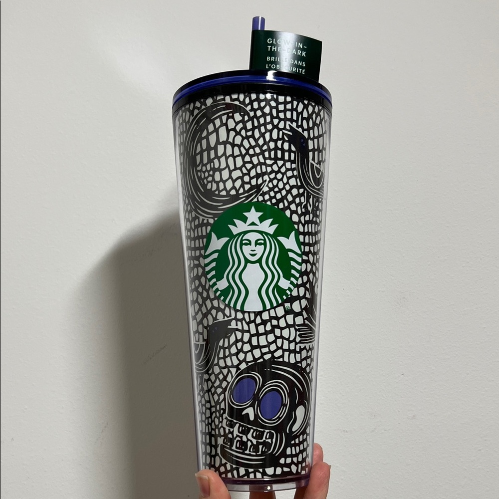 Starbucks Black and White Skull Tumbler